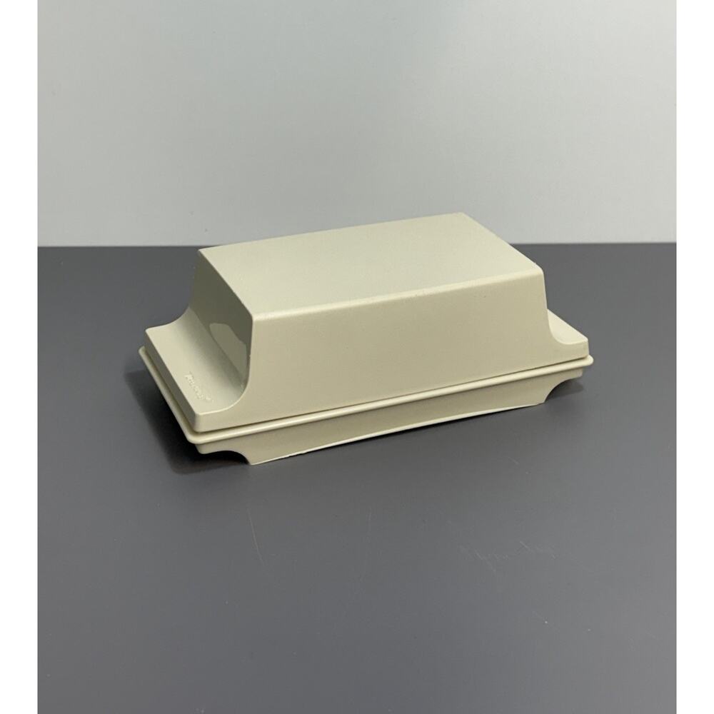 Vintage Tupperware Double Stick Butter Dish Almond Beige Retro Kitchen USA